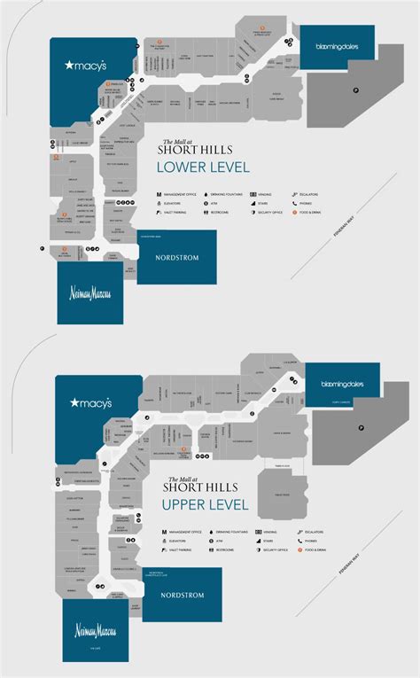 short hills mall store map